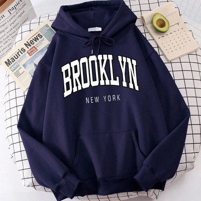 Brooklyn, New York, imprimeu, hanorace pentru bărbați, haine de calitate, haine clasice, simplitate, haine Harajuku, perfecte pentru bărbați
