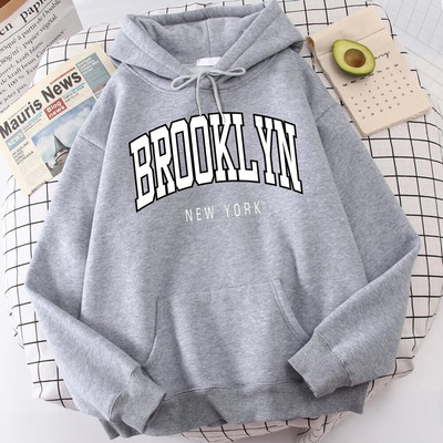 Brooklyn, New York, imprimeu, hanorace pentru bărbați, haine de calitate, haine clasice, simplitate, haine Harajuku, perfecte pentru bărbați