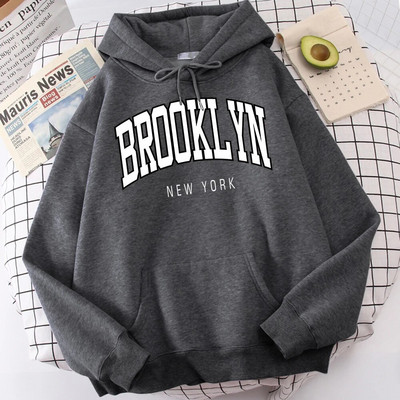 Brooklyn, New York, imprimeu, hanorace pentru bărbați, haine de calitate, haine clasice, simplitate, haine Harajuku, perfecte pentru bărbați