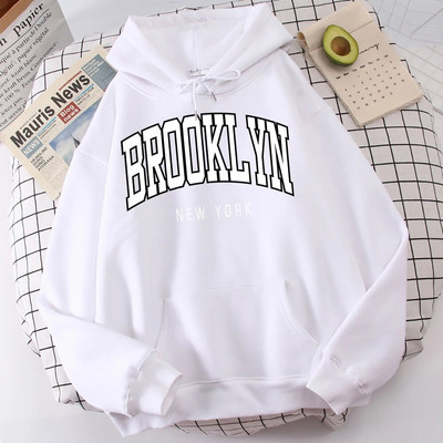 Brooklyn, New York, imprimeu, hanorace pentru bărbați, haine de calitate, haine clasice, simplitate, haine Harajuku, perfecte pentru bărbați
