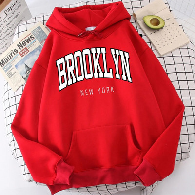 Brooklyn, New York, imprimeu, hanorace pentru bărbați, haine de calitate, haine clasice, simplitate, haine Harajuku, perfecte pentru bărbați