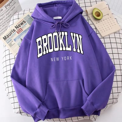 Brooklyn, New York, imprimeu, hanorace pentru bărbați, haine de calitate, haine clasice, simplitate, haine Harajuku, perfecte pentru bărbați
