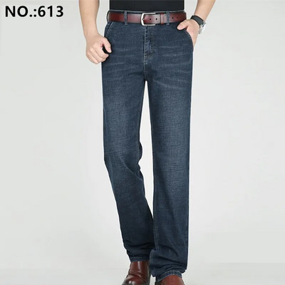 Blugi de vară extra lungi 117 cm înălțime bărbați subțiri întinși plus mărimea 40 42 44 oversize slim fit talie înaltă pantaloni albaștri din denim