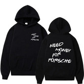 Amuzant Need Money Litere Imprimate Hanorac Design de modă Hanorac Bărbați Femei Polar cupluri supradimensionate Hanorac casual Streetwear