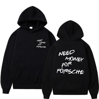 Amuzant Need Money Litere Imprimate Hanorac Design de modă Hanorac Bărbați Femei Polar cupluri supradimensionate Hanorac casual Streetwear