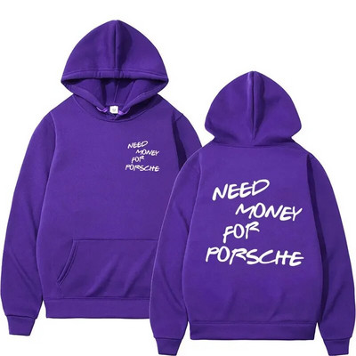 Amuzant Need Money Litere Imprimate Hanorac Design de modă Hanorac Bărbați Femei Polar cupluri supradimensionate Hanorac casual Streetwear