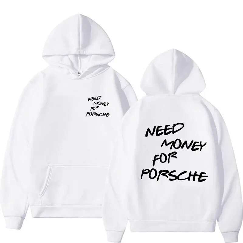 Funny Need Money Hoodie s ispisom slova Modni dizajn Muški ženski sweatshirt flis Prevelike majice s kapuljačom za parove Ležerna ulična odjeća