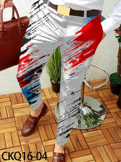 Pánske ležérne nohavice s potlačou, športový vzor, rovné dlhé nohavice, jarná jeseň, streetwear, pánske oblečenie