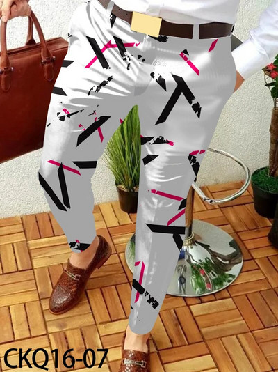 Pánske ležérne nohavice s potlačou, športový vzor, rovné dlhé nohavice, jarná jeseň, streetwear, pánske oblečenie