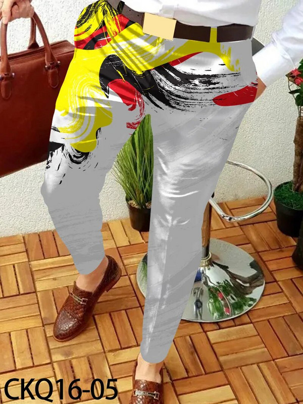 Pánske ležérne nohavice s potlačou, športový vzor, rovné dlhé nohavice, jarná jeseň, streetwear, pánske oblečenie