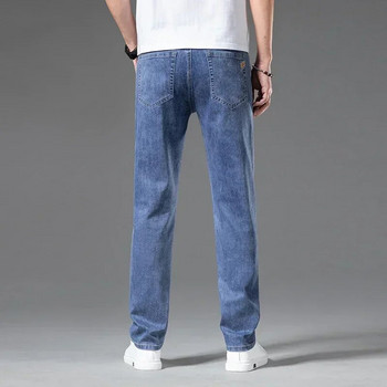 2023 Пролет Лято Нови класически младежки жизнени мъжки прави тънки дънкови дънки Леки памучни еластични панталони