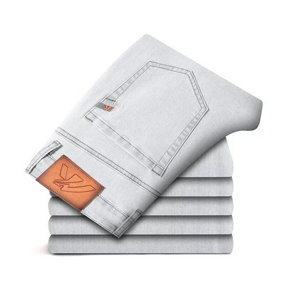 Pánske džínsy s tenkými džínsami, ľahká bavlna, elastické, jar/leto 2023, nové klasické, mladistvé, vitálne