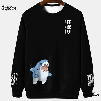 Hanorac pentru bărbați cu imprimeu de pisici cu animale Harajuku, drăguț, largi, cu mâneci lungi, bluze, modă, simple, hanorace, supradimensionate, bărbați, femei, unisex
