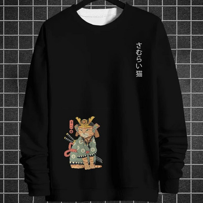 Hanorac pentru bărbați cu imprimeu de pisici cu animale Harajuku, drăguț, largi, cu mâneci lungi, bluze, modă, simple, hanorace, supradimensionate, bărbați, femei, unisex