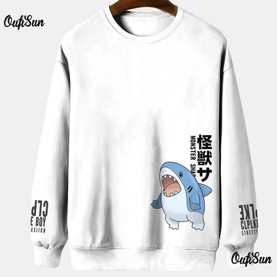 Hanorac pentru bărbați cu imprimeu de pisici cu animale Harajuku, drăguț, largi, cu mâneci lungi, bluze, modă, simple, hanorace, supradimensionate, bărbați, femei, unisex