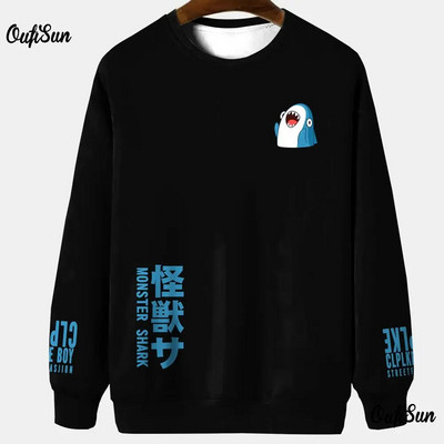 Hanorac pentru bărbați cu imprimeu de pisici cu animale Harajuku, drăguț, largi, cu mâneci lungi, bluze, modă, simple, hanorace, supradimensionate, bărbați, femei, unisex