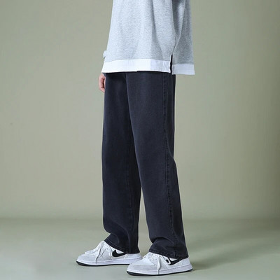 2023 Nová značka Jarné pánske kórejské módne modré ružové biele džínsy Streetwear hip hop vrecovité džínsové nohavice rovné široké nohavice