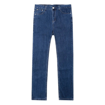 TIGER CASTLE 100% памук Летни мъжки класически сини дънки Прави дълги дънкови панталони Мъжки качествени леки дънки на средна възраст