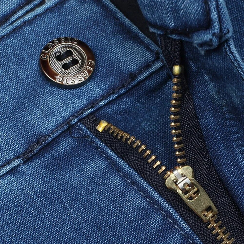 Nagy méretű 30-42 Férfi Minőségi farmer szövet farmer Homme magas derekú sztreccs, egyenes tömör nadrág Férfi klasszikus szabadidő nadrág