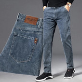 ICPANS Toamnă Vară Blugi Denim Bărbați Drepți Stretch Blugi Obișnuiți pentru Bărbat Negru Classic Vintage Pantaloni bărbați Mărime mare 29-38 40