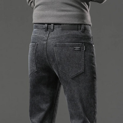 2024 Blugi elastici pentru bărbați de modă Bărbați de afaceri Blugi clasici cu picioare drepte Pantaloni lungi de denim casual Pantaloni slim pentru bărbați simpli