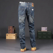 Pánske kovbojské nohavice, džínsy, skrátené s vreckami, ležérne, originálne, vysoko kvalitné, skladané, prané, mäkké, vintage, goth