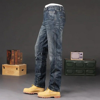 Панталони мъжки каубойски панталони дънки за мъже изрязани с джобове ежедневни оригинални висококачествени подредени меки Y2k ретро готически