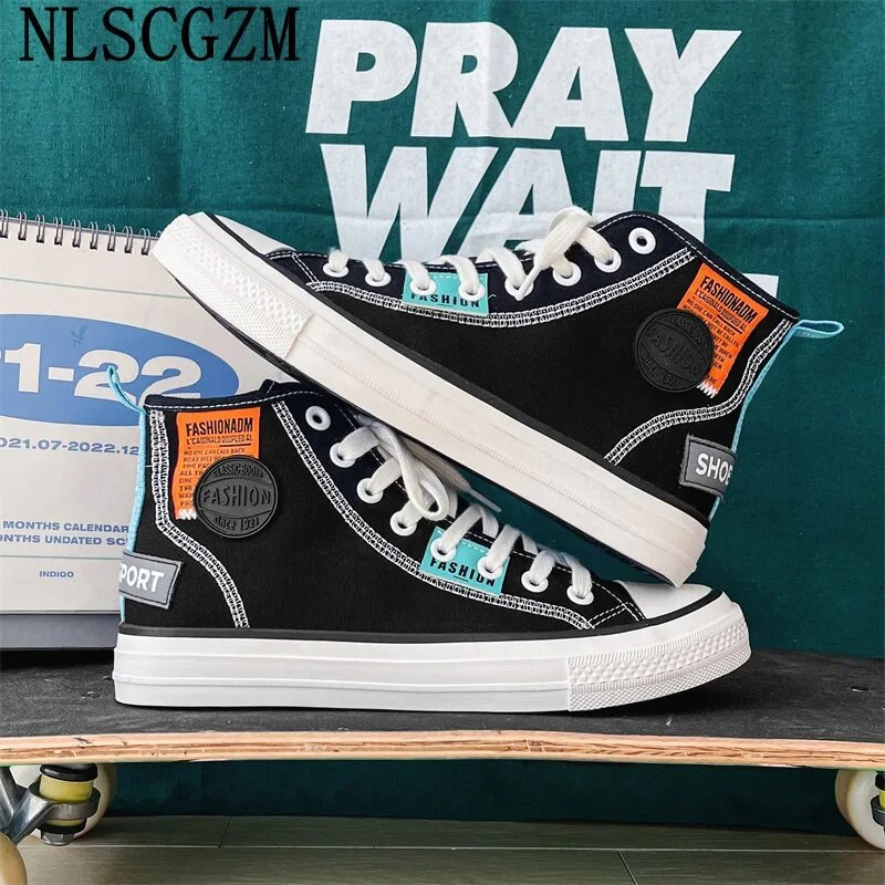 Pantofi bărbați Pantofi de pânză pentru bărbați Pantofi ocazional Pantofi înalți Pantofi casual Pantofi cu platformă Pantofi de sport pentru bărbați Vulcanize кросовки мужские