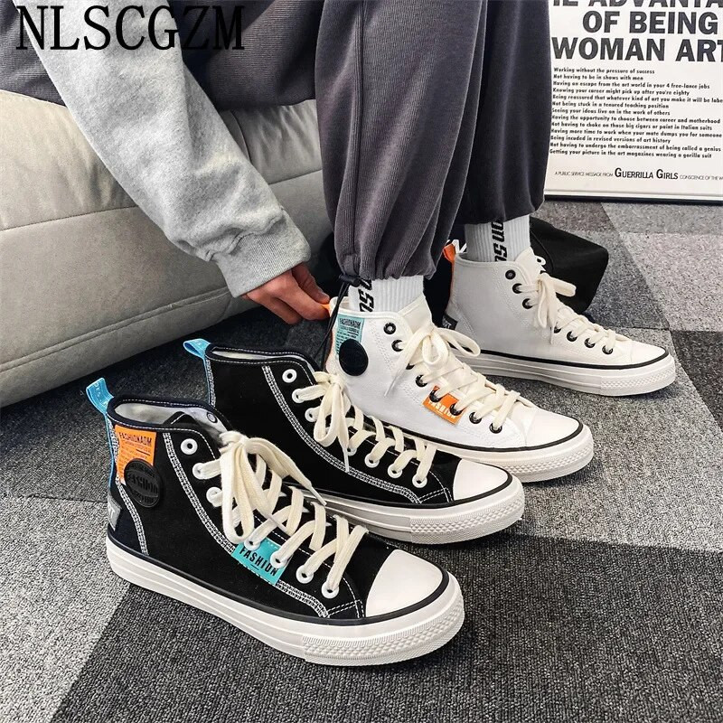 Pantofi bărbați Pantofi de pânză pentru bărbați Pantofi ocazional Pantofi înalți Pantofi casual Pantofi cu platformă Pantofi de sport pentru bărbați Vulcanize кросовки мужские