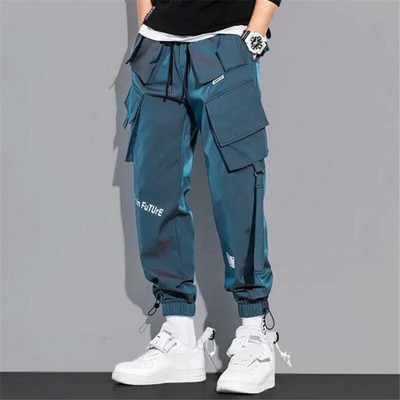 Pantaloni subțiri casual bărbați Panglici Pantaloni de jogging harem pentru bărbați Pantaloni cargo de primăvară slim fit Pantaloni cu mai multe buzunare