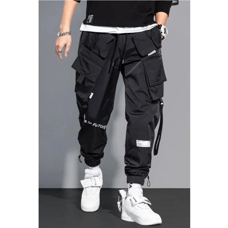 Pantaloni subțiri casual bărbați Panglici Pantaloni de jogging harem pentru bărbați Pantaloni cargo de primăvară slim fit Pantaloni cu mai multe buzunare