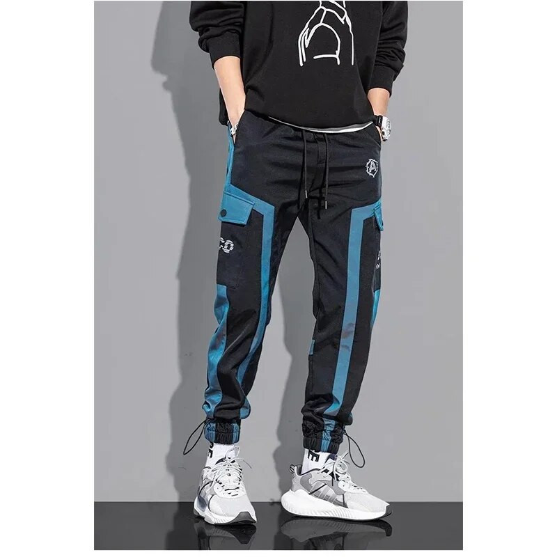 Pantaloni subțiri casual bărbați Panglici Pantaloni de jogging harem pentru bărbați Pantaloni cargo de primăvară slim fit Pantaloni cu mai multe buzunare
