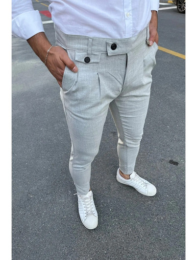 2023 m. Naujos vyriškos laisvalaikio kelnės Madingos solidžios verslo laisvalaikio kelnės Trend Cool Street Wear biuro pieštukų kelnės Calças Masculinas