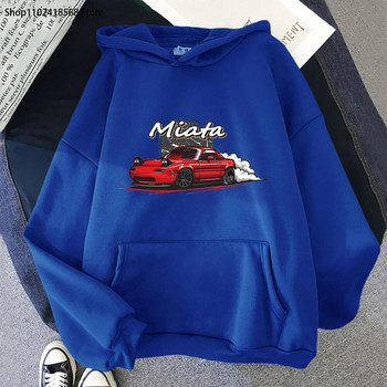 MX5 Initial D Ανδρικά φούτερ με κουκούλα Drift Jdm Φούτερ Anime Mazda Print Car Miata Streetwear Ανδρικά Unisex Automobile Culture Γυναικεία κουκούλα
