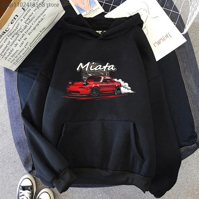 MX5 Initial D Ανδρικά φούτερ με κουκούλα Drift Jdm Φούτερ Anime Mazda Print Car Miata Streetwear Ανδρικά Unisex Automobile Culture Γυναικεία κουκούλα