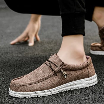 Παπούτσια από καμβά Αναπνεύσιμα ανδρικά Loafers Casual άνετα υποδήματα Επαγγελματικά παπούτσια Ανδρικά παπούτσια Zapatos De Hombre καρό υφασμένα καμβά