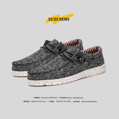 Plátené topánky Priedušné Pánske mokasíny Ležérne Pohodlná obuv Dizajnové topánky Pánske Zapatos De Hombre Kostkované tkané plátenné topánky