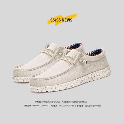 Plátené topánky Priedušné Pánske mokasíny Ležérne Pohodlná obuv Dizajnové topánky Pánske Zapatos De Hombre Kostkované tkané plátenné topánky