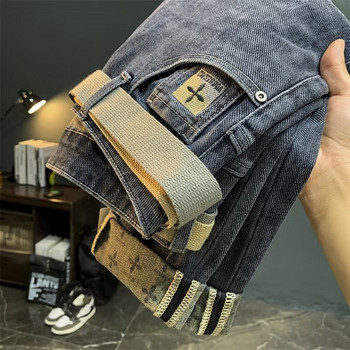 Harajuku Luxury 2023 New Arrival Designer Мъжки бродирани дънкови дънки Cowboy Hip Hop INS Streetwear Панталони Punk Jeans Мъжки