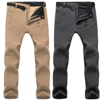 Обикновени мъжки панталони Зимни спортни панталони Едноцветни Водоустойчиви Едноцветни Тънки панталони с цип