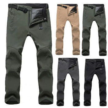 Обикновени мъжки панталони Зимни спортни панталони Едноцветни Водоустойчиви Едноцветни Тънки панталони с цип