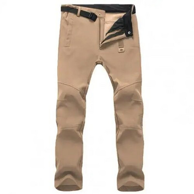 Pánske jednoduché nohavice, zimné tepláky, jednofarebné, nepremokavé, jednofarebné, so zipsom, úzke nohavice