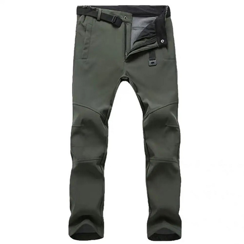 Pánske jednoduché nohavice, zimné tepláky, jednofarebné, nepremokavé, jednofarebné, so zipsom, úzke nohavice