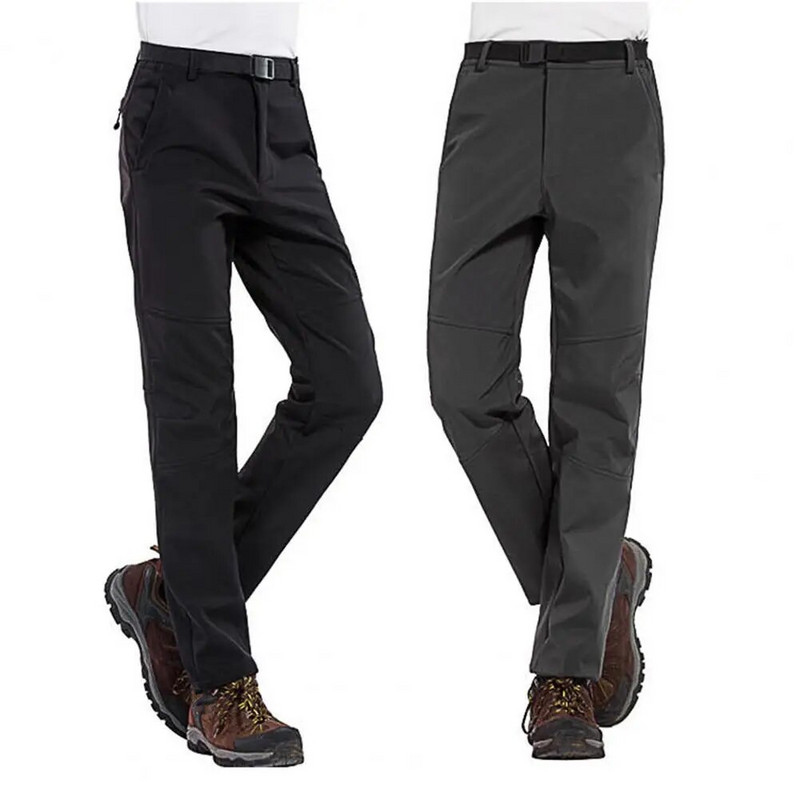 Pánske jednoduché nohavice, zimné tepláky, jednofarebné, nepremokavé, jednofarebné, so zipsom, úzke nohavice