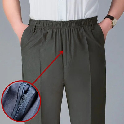 Îmbrăcăminte de stradă la modă pentru bărbați, pantaloni uni, primăvară, vară, subțiri, de afaceri, mărime mare, haine noi pentru bărbați, cu talie elastică, pantaloni casual sport 6XL