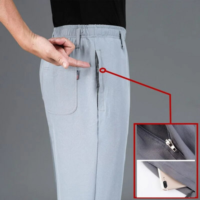 Îmbrăcăminte de stradă la modă pentru bărbați, pantaloni uni, primăvară, vară, subțiri, de afaceri, mărime mare, haine noi pentru bărbați, cu talie elastică, pantaloni casual sport 6XL