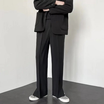 Мъжки прави ежедневни панталони 2023 Лято 2023 Нов корейски стил широки личностни цепки Панталони Блейзър Панталони Мъжко улично облекло