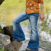 WENYUJH 2021 Blugi evazați pentru bărbați Pantaloni cu picioruș cu picior de gunoi Blugi patchwork învechiți Pantaloni de denim cu fund cu clopoței de designer nou stil punk