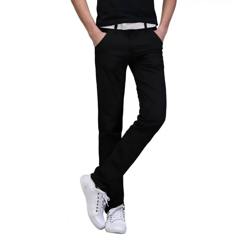 Nové pánske strečové úzke džínsy, módne ležérne slim fit džínsové nohavice, pánske značkové oblečenie, biznis džínsy pre mužov, chinos nohavice