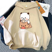 Jauns Kawaii Bubu un Dudu Drink Bubble Tea Hoodies Print Vīriešu Sieviešu Modes Hoodie Lielizmēra džemperi Puloveri Unisex apģērbi